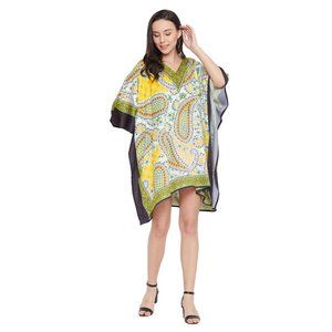 Gypsie Blu Women Polyester Green Paisley and Floral Print Beach Cover Up Tunic